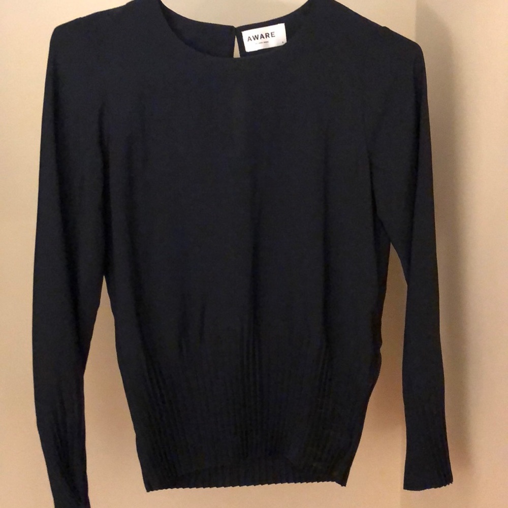 Silky Navy Blue Blouse